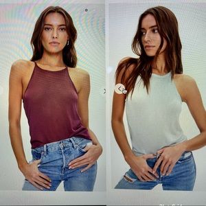 Sheer Mesh Knit Cami Set of 2